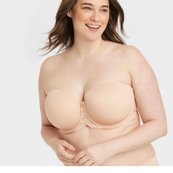 Women's Strapless Bra - Auden™ Soft Beige 40DDD - Picture 1 of 9